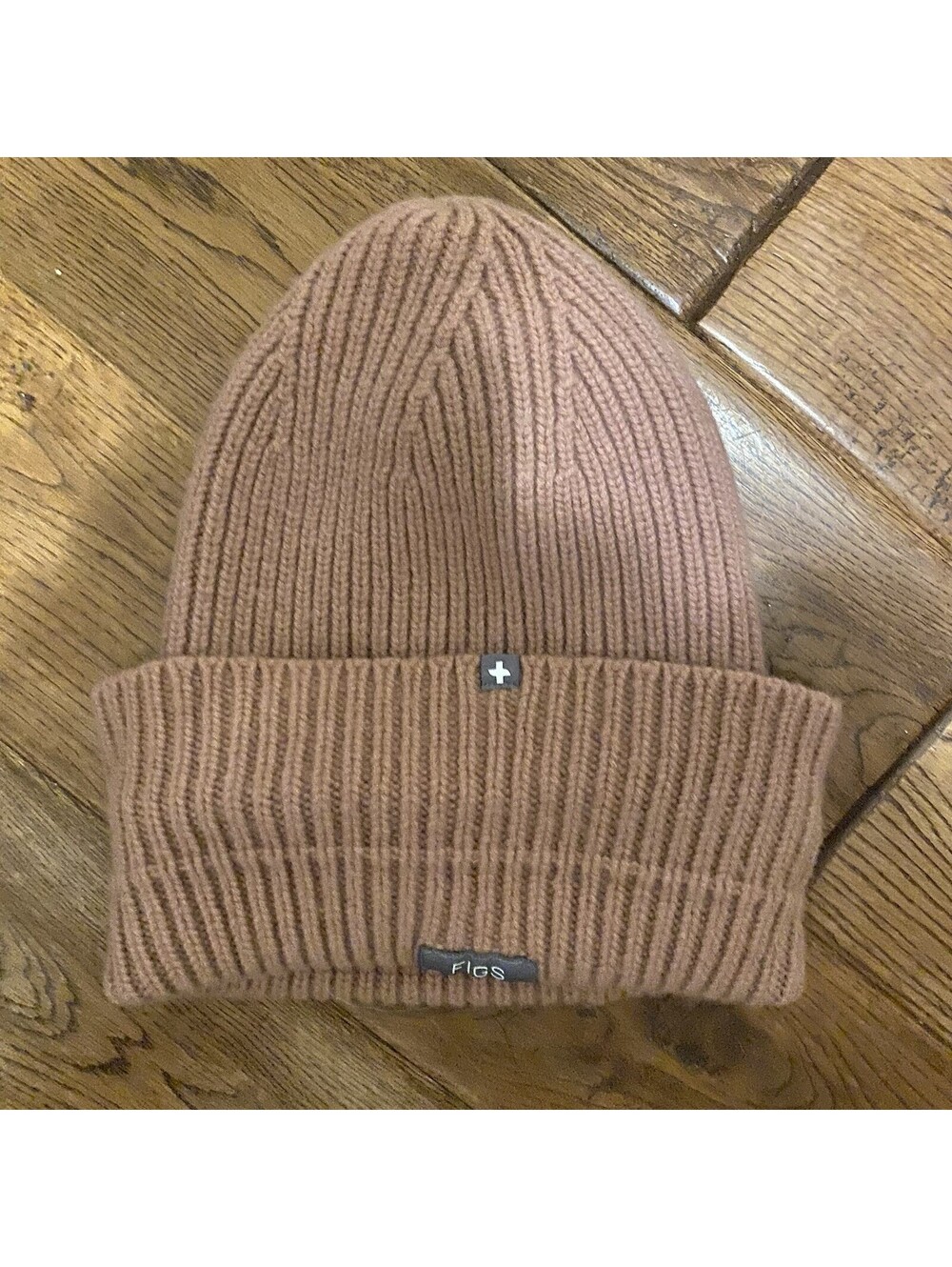 Figs Beanie Turn Back Hat Brown Unisex One Size
